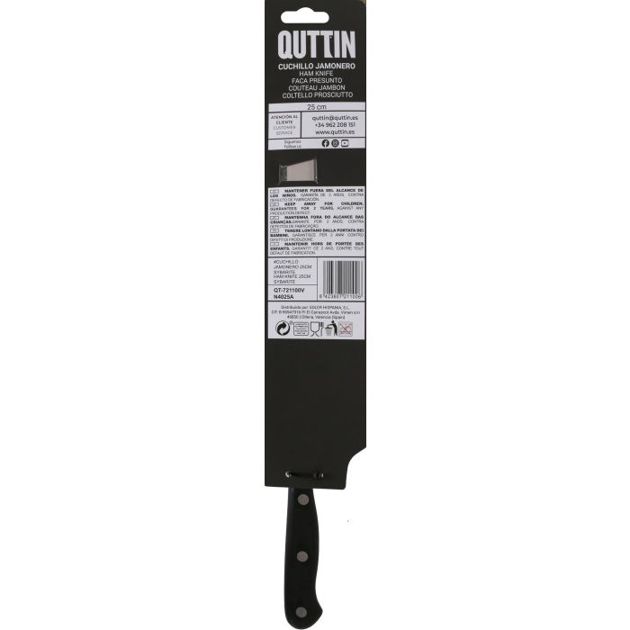 Cuchillo Jamonero Sybarite 25 cm - Quttin (8 Unidades) 2 Cuchillo Jamonero Sybarite 25 cm - Quttin (8 Unidades) 2