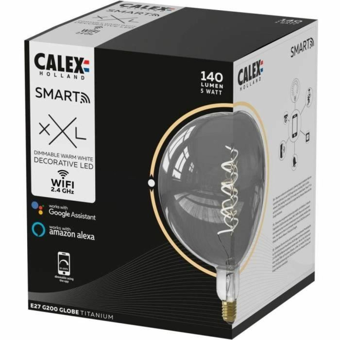 Bombilla LED E27 - CALEX - G200 SMART LED - 5 W - 130 lm - 2100 K - Regulable - Titanio 3