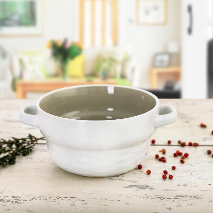 Quid Bol Cerámico Vita Bicolor con Relieve, 50 cL (6 Unidades) 1