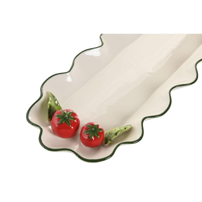 Bandeja Cottage DKD Home Decor Blanco Rojo 13 x 2.5 x 36 cm 1 Bandeja Cottage DKD Home Decor Blanco Rojo 13 x 2.5 x 36 cm 1