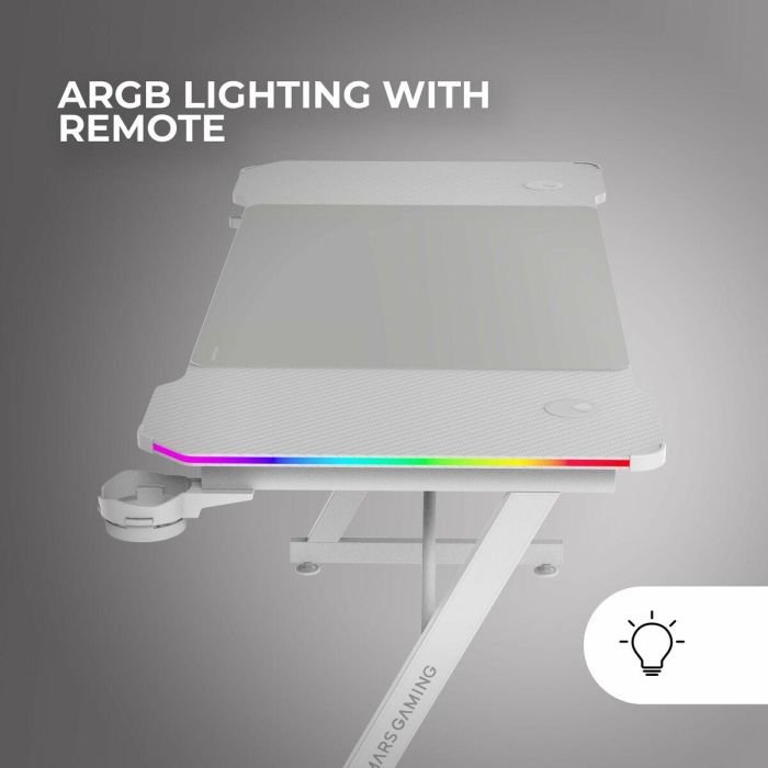 Mesa de Escritorio Gaming Mars Gaming ERGO Blanco 140 x 60 cm 5