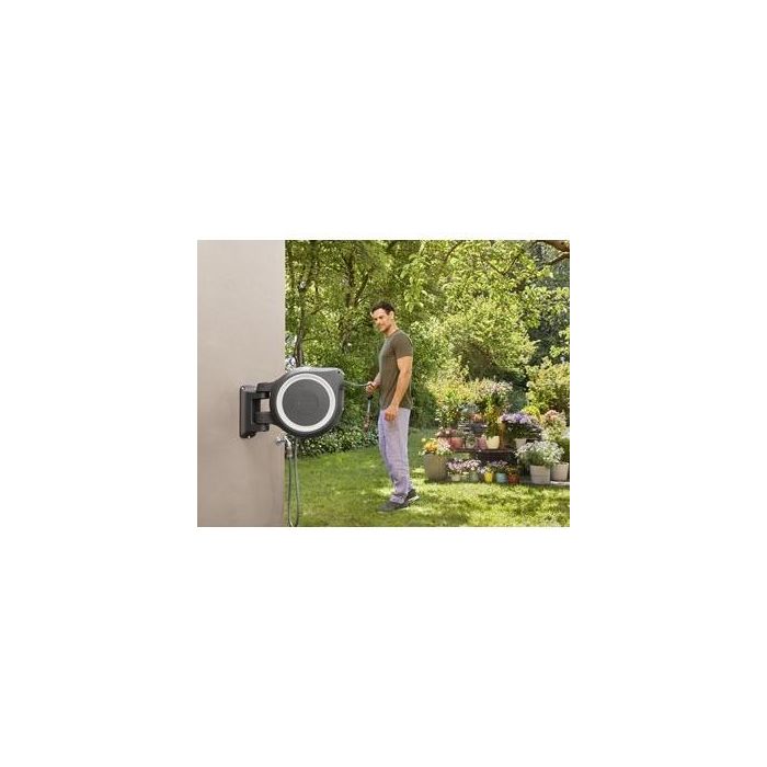 GARDENA Enrollador de Manguera de Pared RollUp M/L, 25 m, Blanco 2