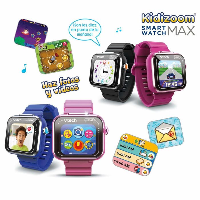 VTech 80-531622-022 Kidizoom Smartwatch Max Reloj inteligente para niños +4 años, doble cámara, juegos, pantalla táctil 1.69", Azul 1 VTech 80-531622-022 Kidizoom Smartwatch Max Reloj inteligente para niños +4 años, doble cámara, juegos, pantalla táctil 1.69", Azul 1