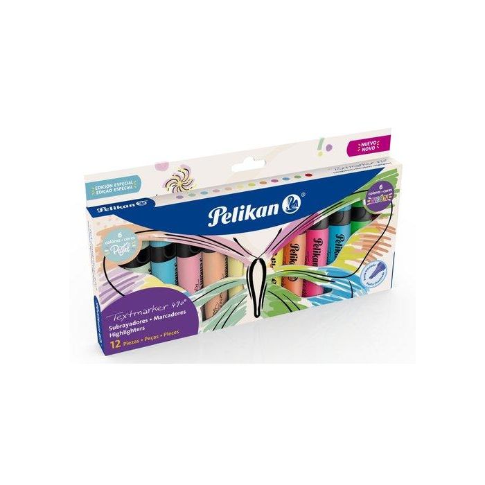 Marcador Fluor Pelikan Textmarker 490 Set Mariposa Surtido De 12