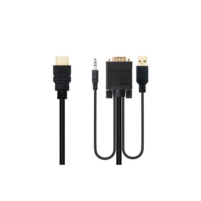 Adaptador HDMI a VGA con Audio NANOCABLE 10.15.4350 1,8 m Negro 1