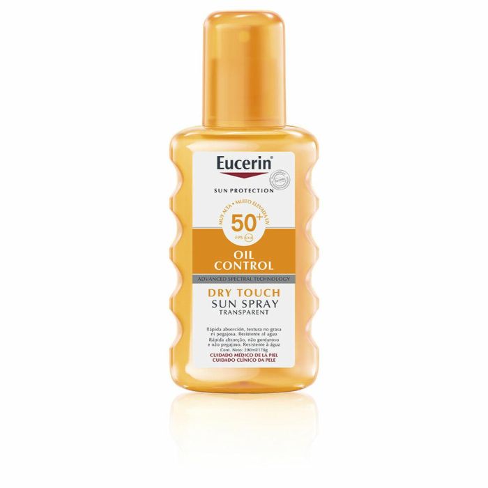 Eucerin Protector Solar Corporal Spray Transparente Toque Seco SPF50+ UVA/UVB Piel Sensible Acneica Waterproof 200ml