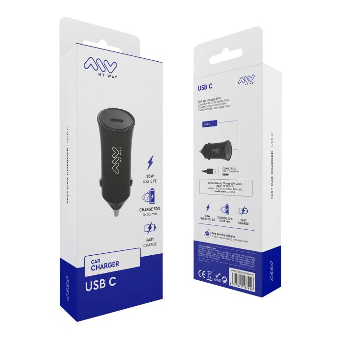 myway cargador coche Tipo C PD 20W negro 3