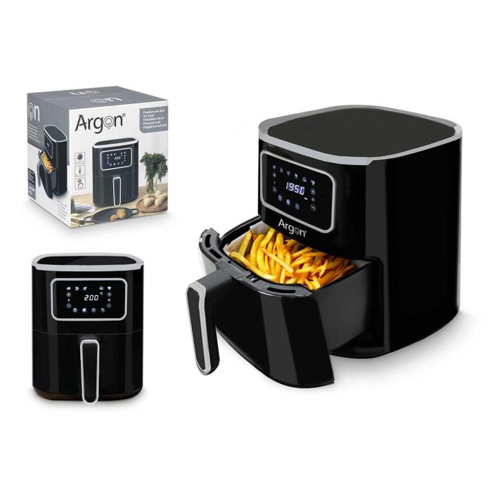 Freidora de Aire Digital Argon 4.5L 1450W Negra 26x31x31 cm Freidora de Aire Digital Argon 4.5L 1450W Negra 26x31x31 cm