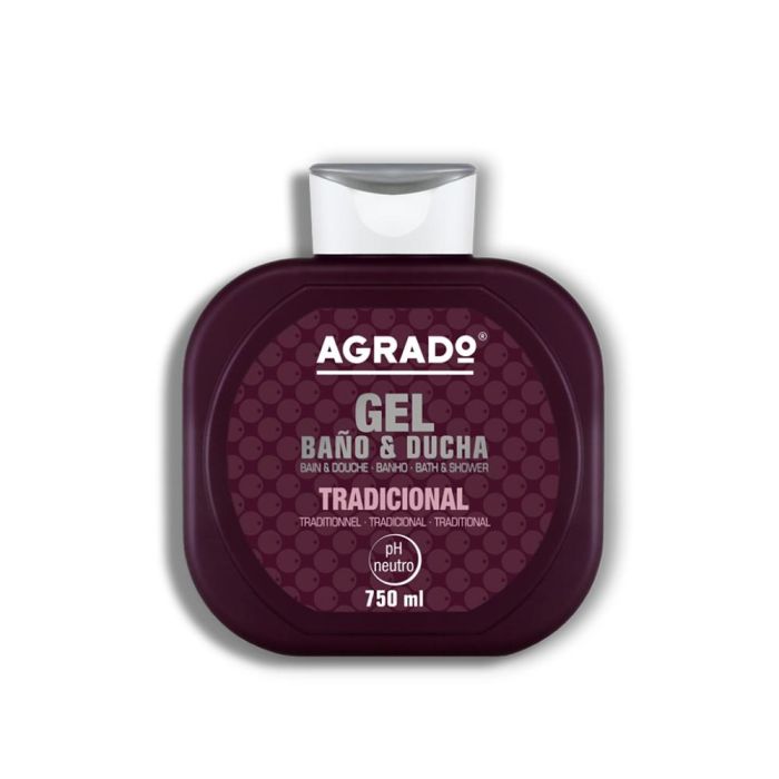 Agrado Gel de Baño y Ducha Tradicional, Hidratante, pH Neutro, Aroma Intenso y Dermatológicamente Testado, 750 ml