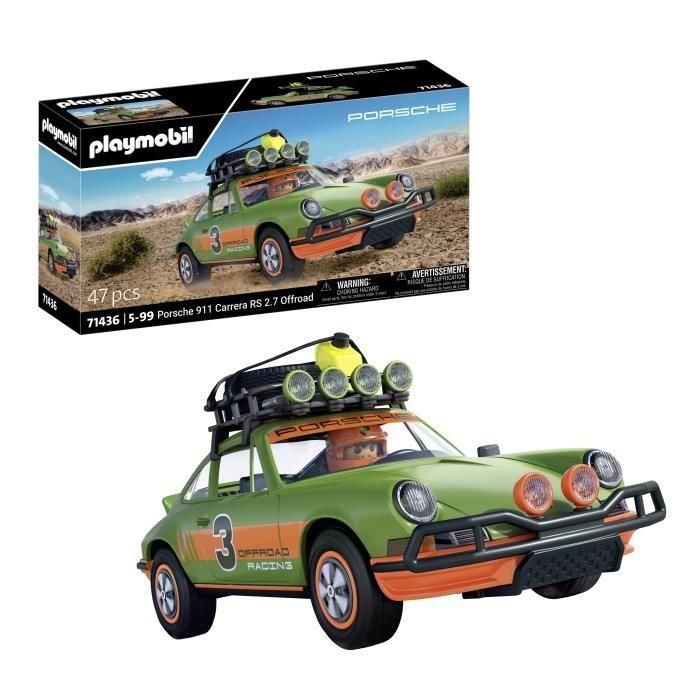 Playmobil 71436 Porsche 911 Carrera RS 2.7 Offroad con figura, techo desmontable y accesorios todoterreno para niños +5 años 2