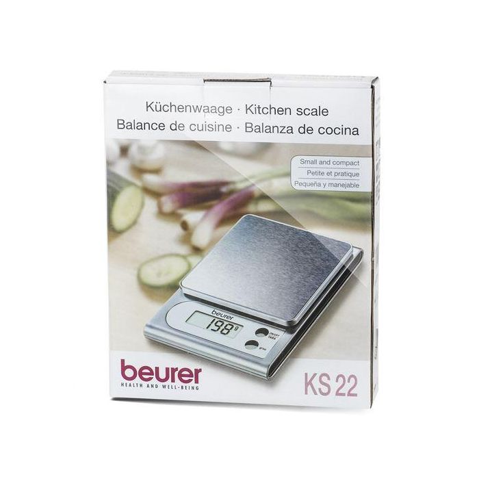 Beurer KS-22 Balanza de Cocina Digital Acero Inoxidable con Pantalla LCD 1