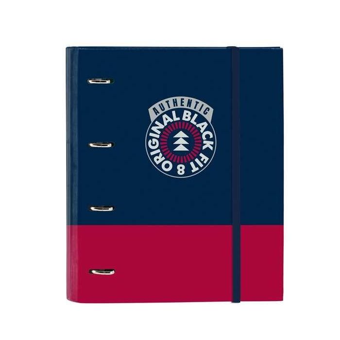 Safta Blackfit8 Authentic Carpeta de Anillas 4x35 mm A4 con Recambio 100H 80gr 5x5 con Separadores, Tapa Dura