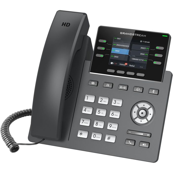 Grandstream GRP-2613 Teléfono IP Negro, Terminal con Cable, 4 Líneas, para Negocios, Pantalla 2.4" TFT, PoE 1