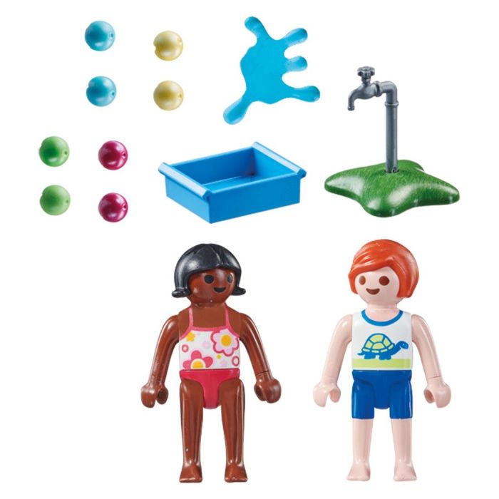 PLAYMOBIL 71166 Set Special Plus Niños con Globos de Agua, Incluye 2 Figuras, Grifo, Charco, Recipiente y Globos. Edad +4 Años 1 PLAYMOBIL 71166 Set Special Plus Niños con Globos de Agua, Incluye 2 Figuras, Grifo, Charco, Recipiente y Globos. Edad +4 Años 1