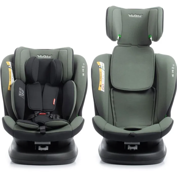 Babyauto BAB8435593704387 Silla de Coche Sigma iFix Vivitta Grupo 0/1/2/3 40/150 cm Isofix Top Tether Giratoria 360 Reclinable Verde 1