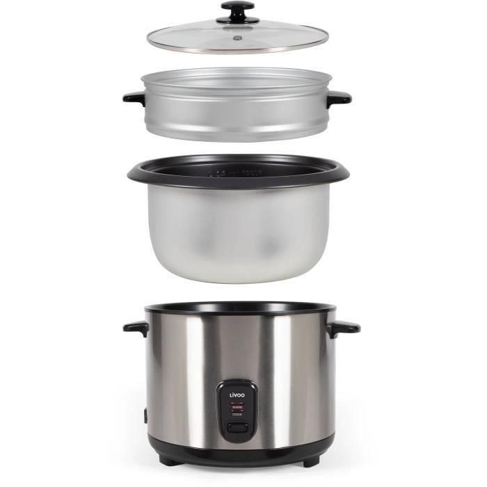 LIVOO DOC293 Olla Arrocera y Vaporera de Acero Inoxidable 2.8L 1000W con Función Mantener Caliente 2 LIVOO DOC293 Olla Arrocera y Vaporera de Acero Inoxidable 2.8L 1000W con Función Mantener Caliente 2