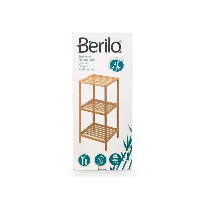 Estantería Berilo W31016A1 Marrón Bambú 33 x 77,5 x 32 cm (4 Unidades) 2