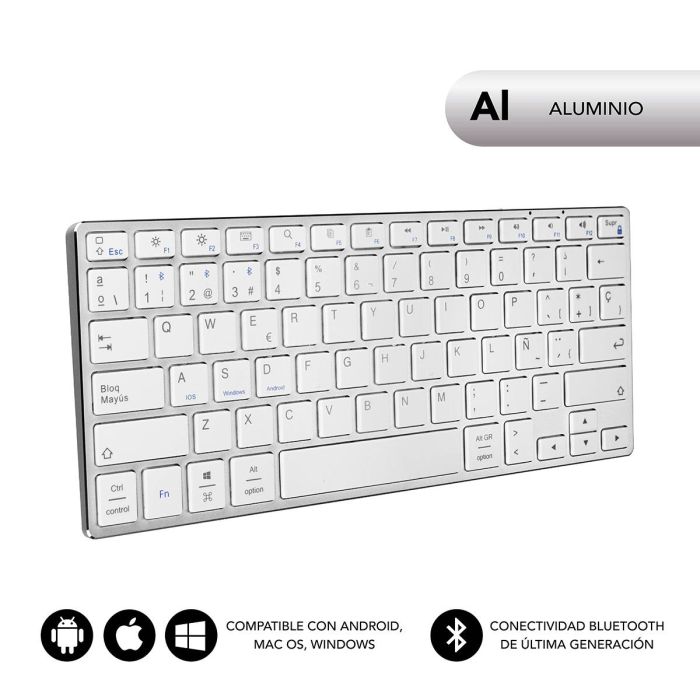 SUBBLIM Teclado Keyboard Advance Compact Silver