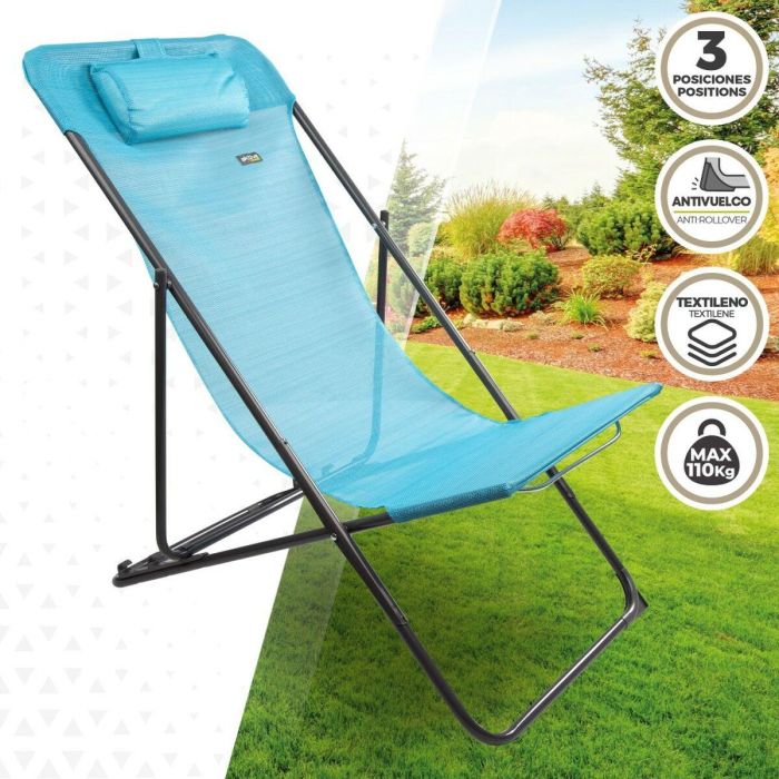Tumbona reclinable Aktive Azul 53 x 87 x 78 cm (4 Unidades) 5 Tumbona reclinable Aktive Azul 53 x 87 x 78 cm (4 Unidades) 5