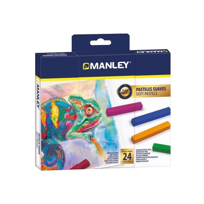 Manley C-Surtidos Pasteles Suaves 24 Ud - Colores Intensos, Fáciles de Mezclar y Difuminar