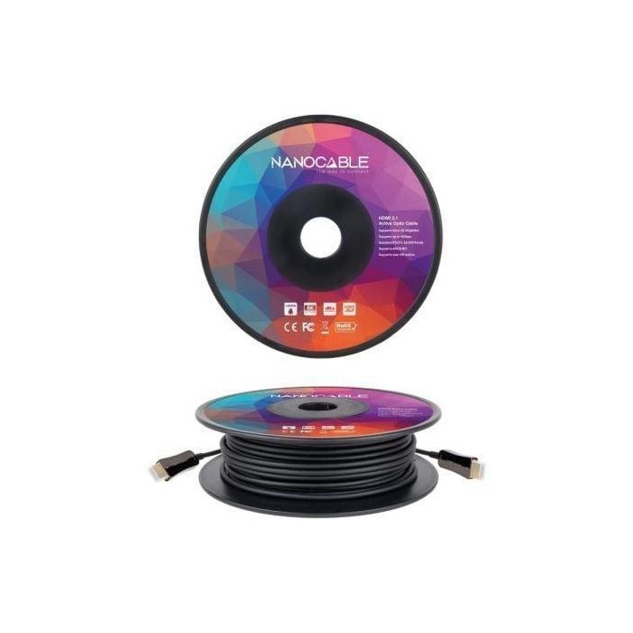Cable HDMI 2.1 AOC 8K Nanocable 10.15.2150/ HDMI Macho - HDMI Macho/ 50m/ Negro 1 Cable HDMI 2.1 AOC 8K Nanocable 10.15.2150/ HDMI Macho - HDMI Macho/ 50m/ Negro 1