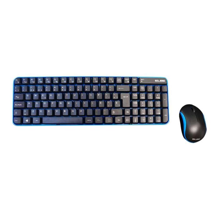 Pack Teclado Y Ratón Inalámbricos Azul-Negro ELBE PTR-101