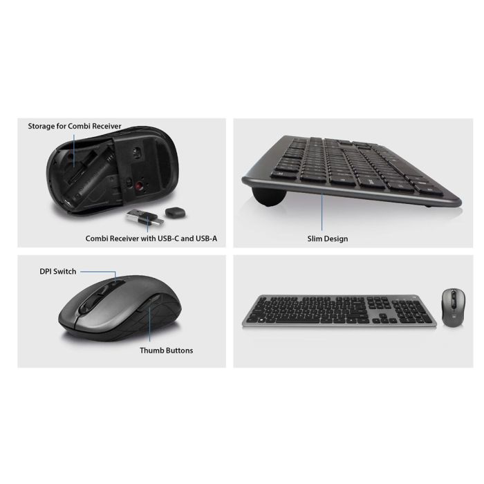 Ewent EW3272 teclado Ratón incluido RF inalámbrico QWERTY Español Negro 1 Ewent EW3272 teclado Ratón incluido RF inalámbrico QWERTY Español Negro 1