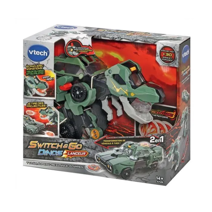 Vtech VT3417765590054 Switch & Go Dinos Launcher T-Rex Lance Flames Juguete Francés 2