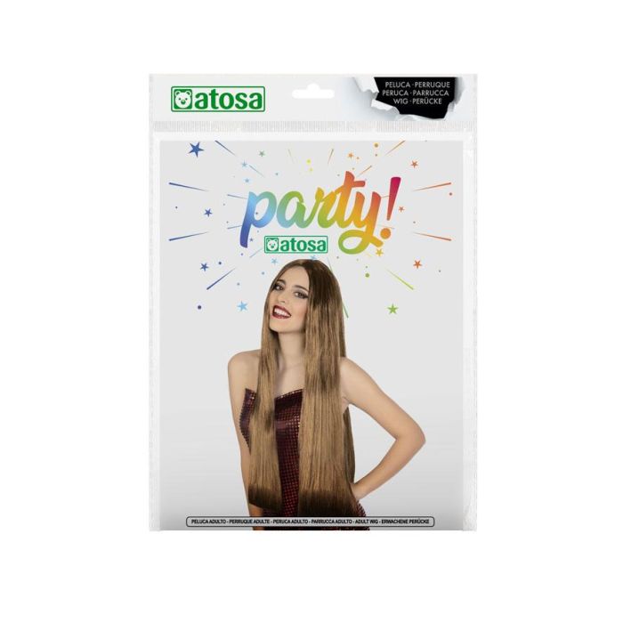 Peluca Larga Lisa Castaña 80 cm para looks sofisticados y disfraces 1 Peluca Larga Lisa Castaña 80 cm para looks sofisticados y disfraces 1