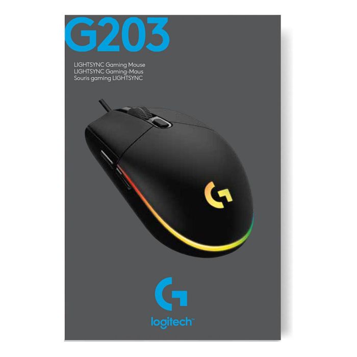 Logitech Raton G203 Lightsync Blanco Gaming RGB 8000 dpi 6 Botones Programables