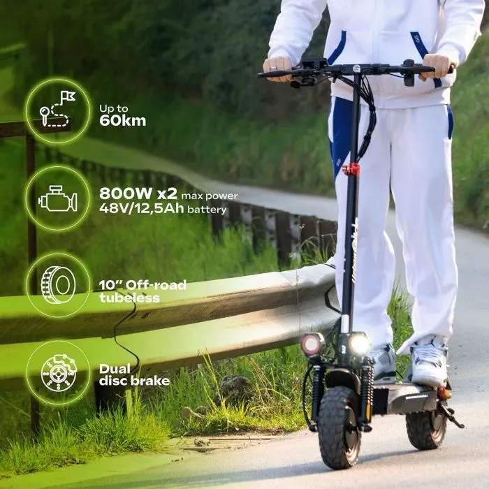 Urbanglide Patinete Eléctrico ECROSS DUO 800 W Llantas 10" Velocidad Máxima 25 km/h Autonomía hasta 60 km 1