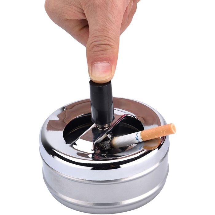 Champ Cenicero de Metal con Tapa Giratoria, Ø 9,5 x 9,5 cm 3