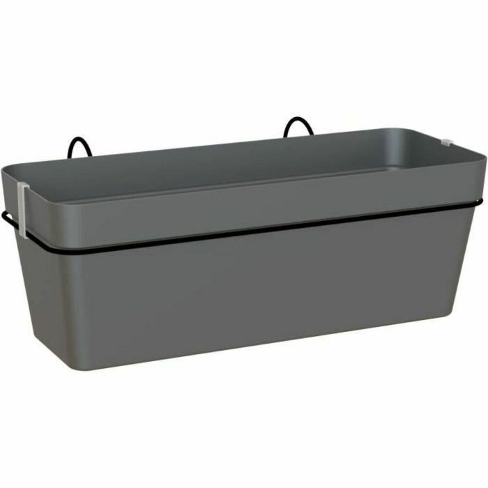 Artevasi v2 Kit macetero balcón Capri RE 50cm antracita, plástico, resistente a heladas, interior/exterior, 50,2x28,5xH20 cm