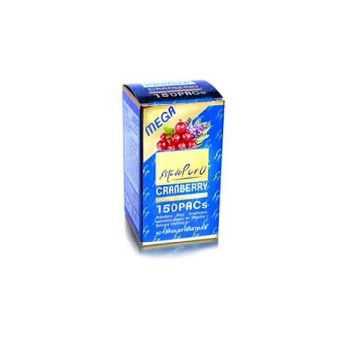 Estado Puro Cranberry Mega150 PACs, Arándano Rojo para Infecciones Urinarias, 40 Cápsulas
