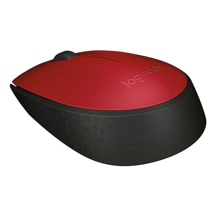 Logitech M171 Ratón Inalámbrico, RF Wireless, Pila Alcalina, Rojo