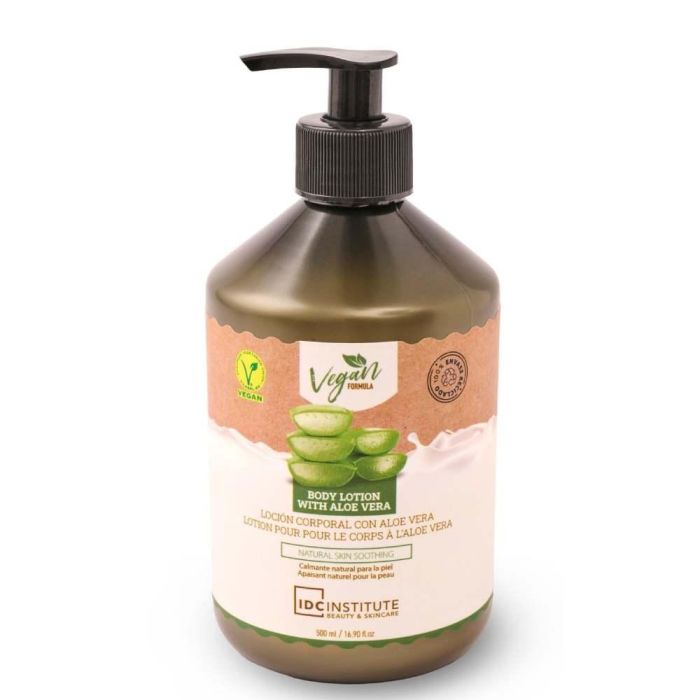 Idc Loción Corporal Instantánea Hidratante con Aloe Vera, Vegana, Calmante y Regeneradora, 500 ml