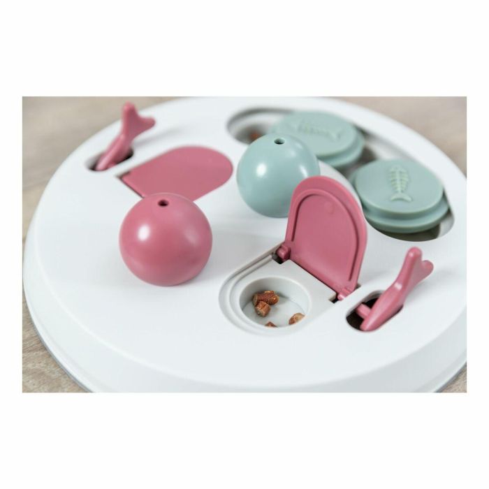 Trixie Activity Flip Board para Gatos - Juego de Inteligencia y Dispensador de Premios, Ø 23 cm, Gris claro y Rosa 2 Trixie Activity Flip Board para Gatos - Juego de Inteligencia y Dispensador de Premios, Ø 23 cm, Gris claro y Rosa 2