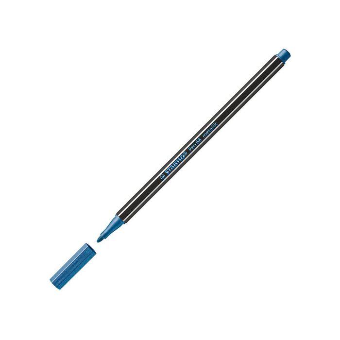 Rotulador Stabilo Acuarelable Pen 68 Metalico Azul Punta Gruesa 1 mm 1