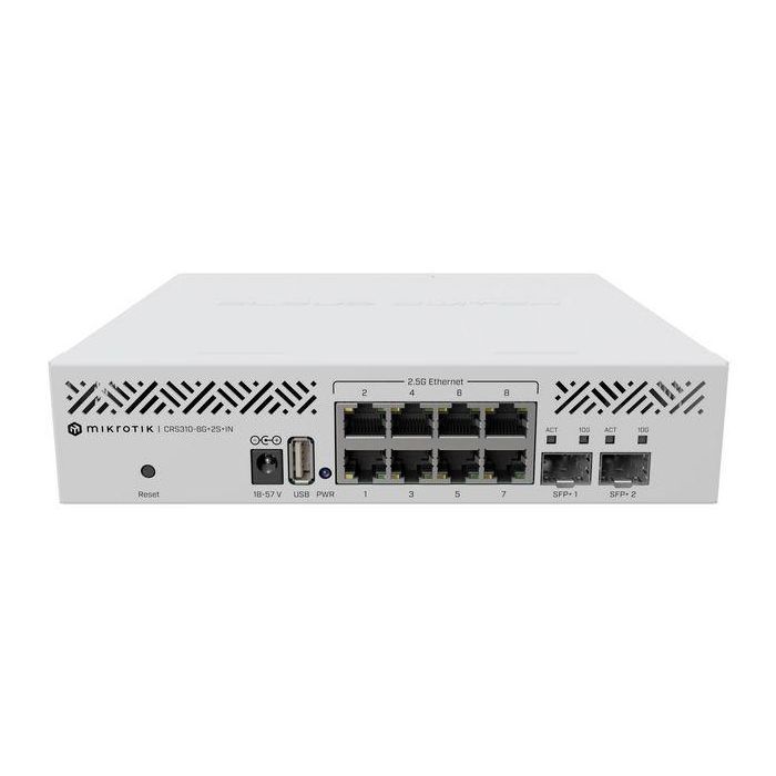 MikroTik 8 x 2.5G Ethernet, 2 x SFP+, 34 W, USB, White 2 MikroTik 8 x 2.5G Ethernet, 2 x SFP+, 34 W, USB, White 2