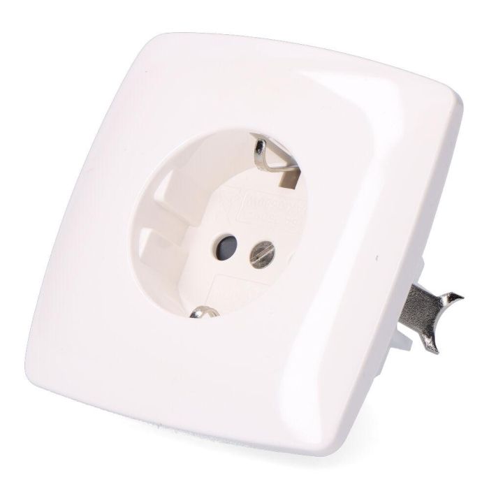 Base t/t empotrar lisa tipo schuko 10/16 a 250 v, blanca (retractilado) Base t/t empotrar lisa tipo schuko 10/16 a 250 v, blanca (retractilado)