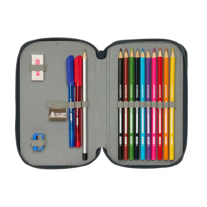 Safta Plumier Doble Pequeño Real Madrid Equip. 25/26 12,5x19,5x4 cm 3