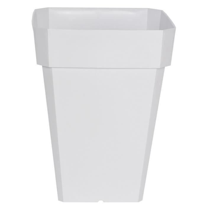 Riviera RIV3580794053026 Jardinera Soleilla cuadrada de Plástico, 53 cm de altura, color Blanco