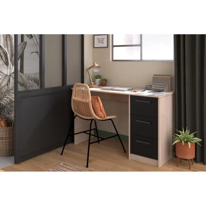 Parisot Escritorio Right Office 3 Cajones Decoración Brooklyn Chene L 121.4 x D 55 x H 74.5 cm 1 Parisot Escritorio Right Office 3 Cajones Decoración Brooklyn Chene L 121.4 x D 55 x H 74.5 cm 1
