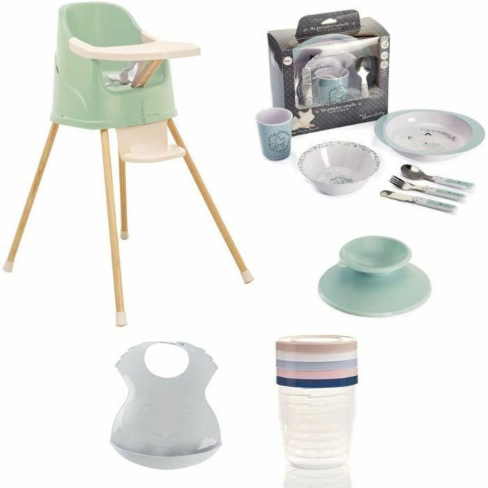 Thermobaby THE3023191984758 Silla Alta Evolutiva con Refuerzo, Caja Lavaplatos, Cajas Conservación y Babero Semirrígido