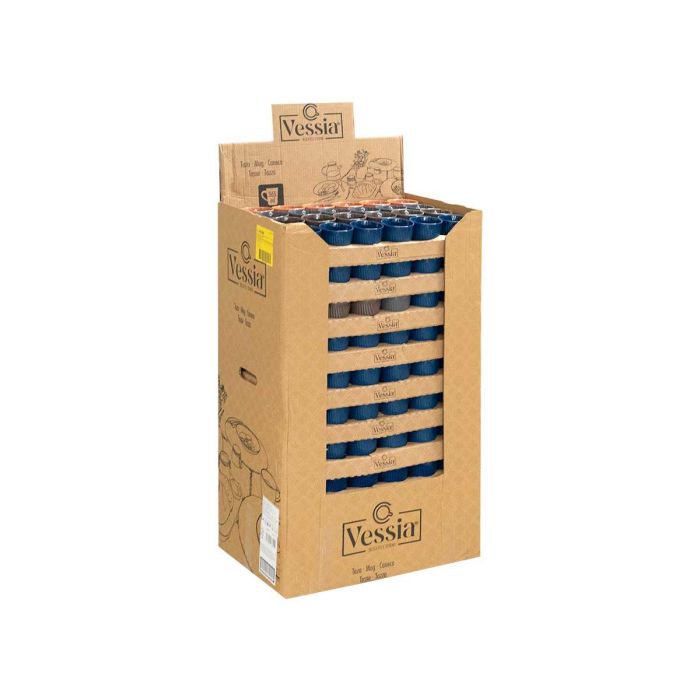 Taza de Cerámica Vessia Rayas 9 cm - Colores Oscuros Surtidos, 330 ml (240 Unidades) 2 Taza de Cerámica Vessia Rayas 9 cm - Colores Oscuros Surtidos, 330 ml (240 Unidades) 2