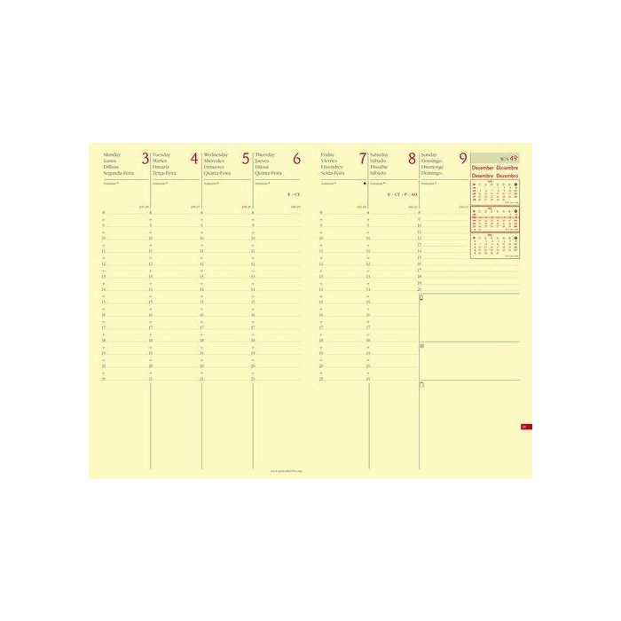 Recambio Agenda Anual (2026) Quo Vadis Ministre Prestigio Sp 240X160 S/V 2 Pag.