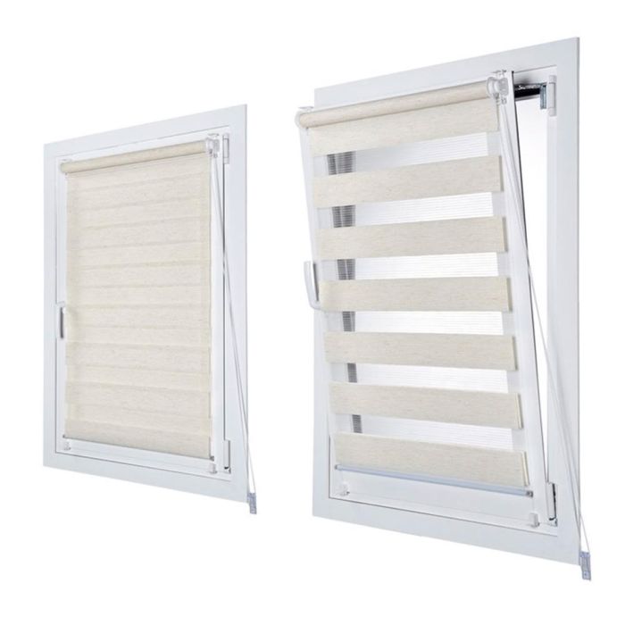 Cintacor - Stor Planet Estor Enrollable Clip & Fix Noche & Día Lino 120x180cm 2