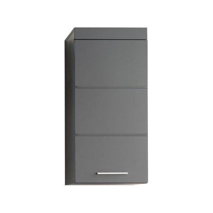 Mueble de baño alto AMANDA - 1 puerta - Gris - TRENDTEAM