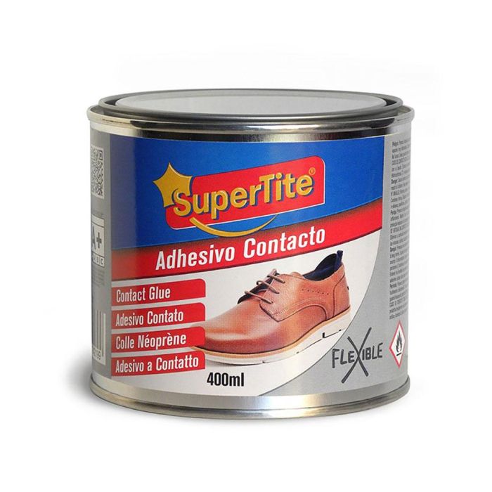 Supertite Adhesivo de contacto multiusos 400 ml A2421 - Alta resistencia para cuero, madera, fórmica y más