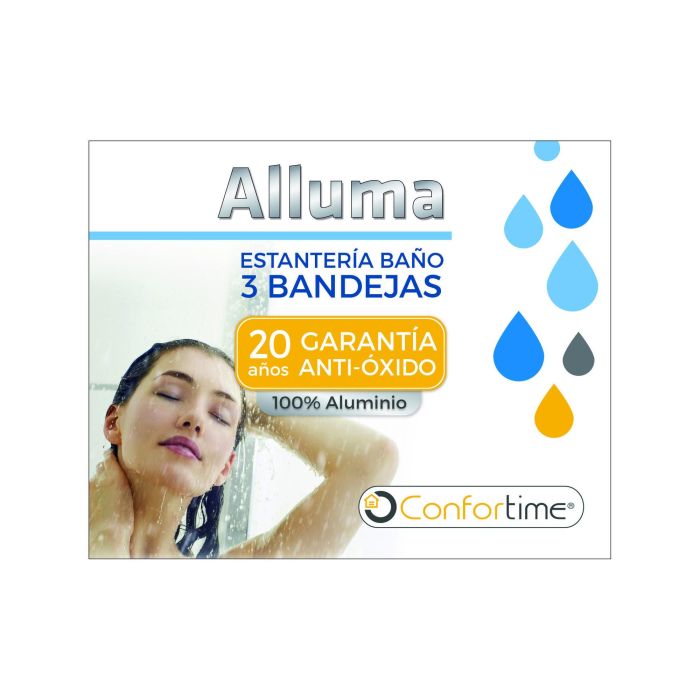 Confortime Estantería de Baño Alluma con 3 Bandejas, 23 x 23 x 67.5 cm, Ideal para Almacenamiento y Organización (4 Unidades) 1